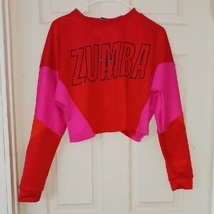 Zumba Red and Pink Cropped Sweatshirt